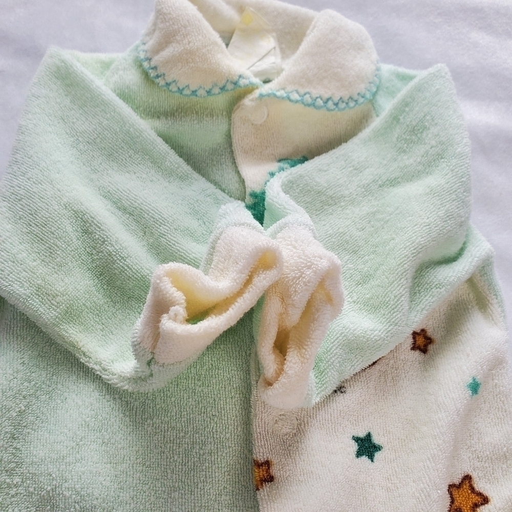 Vintage Baby Cabbage Patch Kids Terry Cotton Footies Sleeper Pajamas - Picture 4 of 12